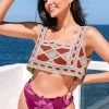 CUPSHE Chasity Square Neck Crochet Wide Straps Cover Up Cover Ups