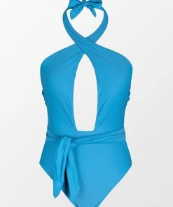 CUPSHE One Pieces Summer Of Love High Neck Belted One Piece Swimsuit