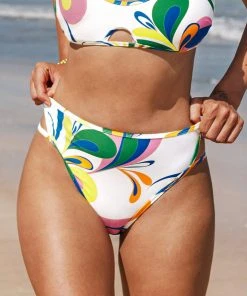 CUPSHE Swirlwind Cutout Cheeky High Leg Bikini Bottom Swimwear BOGO 40% OFF
