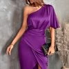 CUPSHE Dresses Ramla Ruching One Shoulder Dress