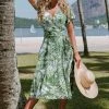 CUPSHE Dresses Ali Tropical Wrap Tie Waist Dress