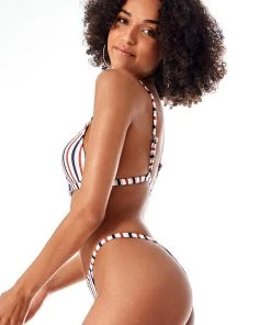 CUPSHE Tricolor Striped Triangle Bikini