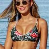 CUPSHE Swimwear BOGO 40% OFF Red Floral V-Neck Bikini Top