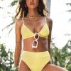 CUPSHE Bikinis Summer Glow Up Triangle And Banded Cheeky High Waist Bikini Set