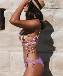 CUPSHE Amethyst Waves Midkini & Extra Cheeky Hipster Set Bikinis