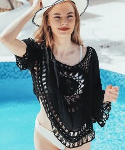 CUPSHE Everly Black Pull Over Scoop Cover Up