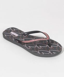 CUPSHE Amaretto Heart Pattern Flip Flops Accs & Clothing