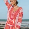 CUPSHE Fernandina Stripe Crochet V-neck Cover Up