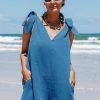 CUPSHE Sydni Blue V-neck Sleeveless Cover Up