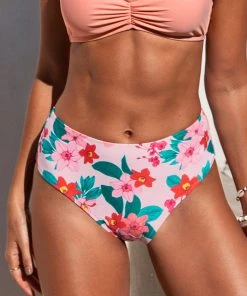 CUPSHE Dayana Floral Mid Waisted Bikini Bottom