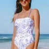 CUPSHE One Pieces Marilyn Snakeskin Cut-out One Piece Swimsuit