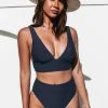 CUPSHE Shangrila Solids Tall Tri Bikini & Cheeky High Leg High Waist Set