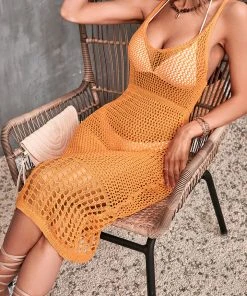 CUPSHE Cover Ups Vanda Scoop Neckline Sleeveless Mid Length Cover Up