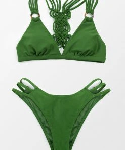 CUPSHE Green Braided Back Bikini