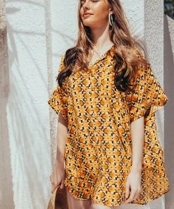 CUPSHE Lucky Bay Shirt Collar Button-up Beach Cover Up Cover Ups