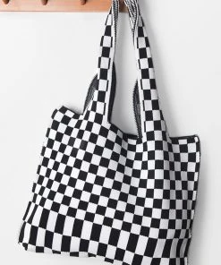 CUPSHE Accs & Clothing Cityscape Plaided Tote Bag