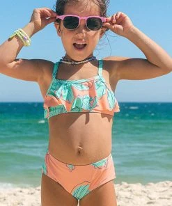 CUPSHE Swimwear BOGO 40% OFF Girls’ Blooming Flowers Ruffle Bandeau And High Waist Set