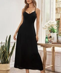 CUPSHE Champagne Backless Zipper Strap A-Shape Dress Dresses