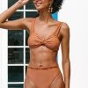 CUPSHE Swimwear BOGO 40% OFF Raw Sienna Knot Front High Waist Bikini