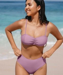 CUPSHE Saint Tropez Cinched Bandeau And High Waist Bikini Set