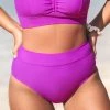 CUPSHE Omniscient Banded High Waist Tummy Control Plus Bikini Bottom