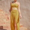 CUPSHE St. Tropez Mustard Frill Cover Up Set