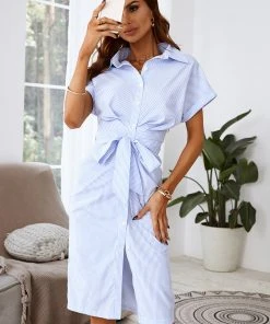 CUPSHE Ariah Mid Length Ruching Short Sleeve Dress Dresses