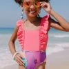 CUPSHE Girls’ Lush Garden Ruffled Square Neck One Piece Swimsuit