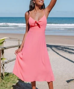 CUPSHE Shyann Adjustable Straps Zipper Bunny Tie Cut Out A-Shape Dress Dresses