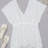 CUPSHE Mattie White Drawstring Waist Cover Up