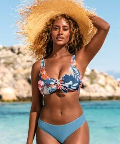 CUPSHE Elle Tropical Knot Front Bikini