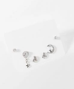 CUPSHE Candy Party Silver Star Geometric Print Earrings Accs & Clothing