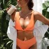 CUPSHE Enjoy The Sun Wrap Front Bralette & Overlap High Waist Bikini Set Bikinis