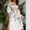 CUPSHE Ginette Half Sleeves Off Shoulder Mid Length A-shape Dress Dresses