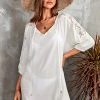 CUPSHE Ellis Round Neck Pull Over Loose Waisted Kaftan Cover Ups