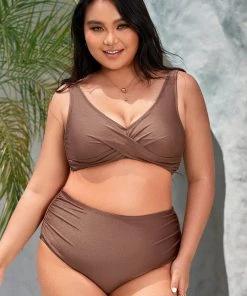 CUPSHE Strawberry Fields High Waist Tummy Control Plus Size Bikini