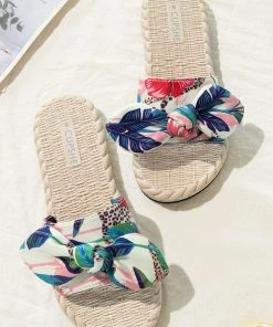 CUPSHE Accs & Clothing Spring Fling Tropical Bow Knot Slide Sandals