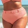 CUPSHE Swimwear UP TO 70% OFF Janet O-ring Belt High Waisted Plus Size Bikini Bottom