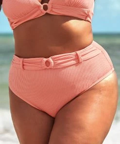 CUPSHE Swimwear UP TO 70% OFF Janet O-ring Belt High Waisted Plus Size Bikini Bottom