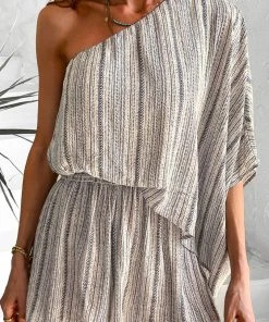 CUPSHE Claire One Shoulder Loose Woven Jumpsuit Accs & Clothing