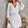 CUPSHE Coralie V-neck Bell Sleeve Ruffle Dress Dresses