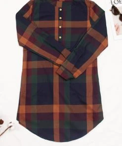 CUPSHE Rhianna Plaid Rounded Hem Shift Dress