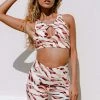 CUPSHE Nissi Zebra Print Cut Out High Waisted Matching Set Accs & Clothing