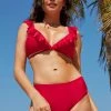 CUPSHE Bralette Standard Rise Wrap Missy Red Bikini Set Swimwear BOGO 40% OFF