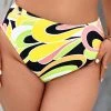 CUPSHE Palm Beach Night High Waist Tummy Control Plus Size Bikini Bottom