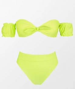 CUPSHE Street Art Bandeau Short Sleeve Bikini Set