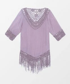 CUPSHE Sadie Crochet Fringe Half Sleeve Cover Up Cover Ups