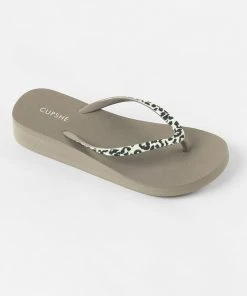 CUPSHE Baker Beach Khaki Animal Prints Flip Flops