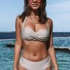 CUPSHE Swimwear BOGO 40% OFF Shine Bright Molded Twist Front Halter Bikini