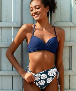 CUPSHE Cute Leafy High Waisted Bikini Bottom